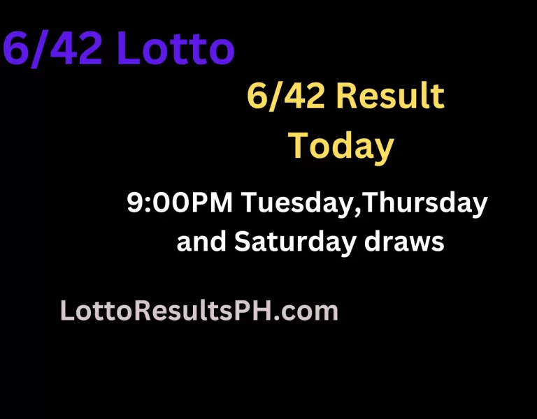 6/42 Lotto Result Today Saturday December 23, 2023