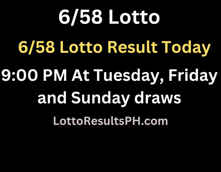6/58 Lotto Result Today Friday January 05, 2024